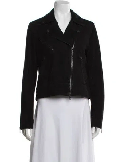 Pre-owned Rag & Bone Goat Leather Biker Jacket In Black