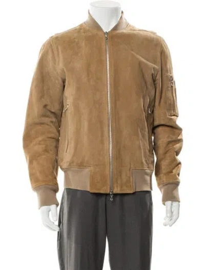 Pre-owned Rag & Bone Goat Leather Bomber Jacket In Neutral