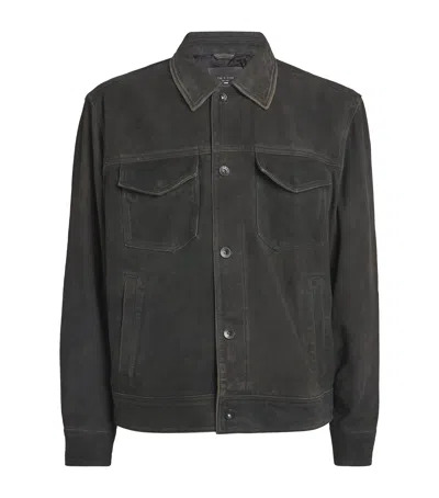 Rag & Bone Goat Suede Jacket In Black