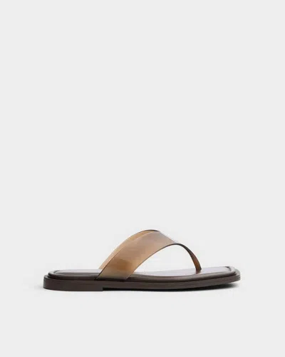 Rag & Bone Gracie Jelly Flat Thong Sandals In Brown