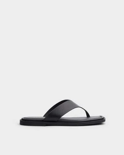 Rag & Bone Gracie Leather Thong Sandal In Black