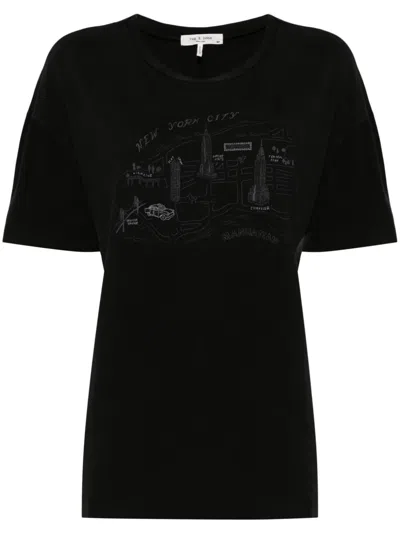 Rag & Bone Graphic-print Cotton T-shirt In Black