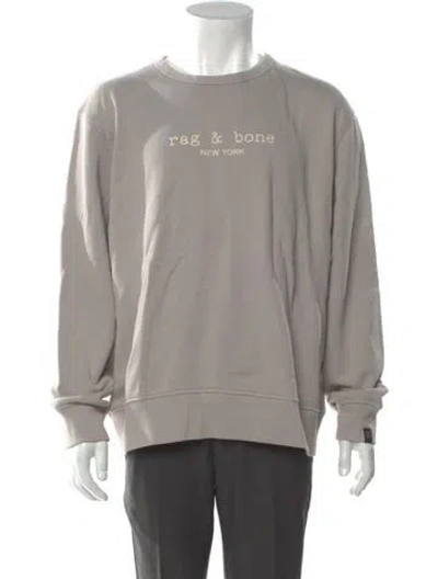 Pre-owned Rag & Bone Graphic Print Crew Neck Pullover In Gray