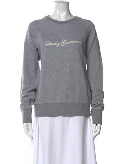 Pre-owned Rag & Bone Graphic Print Crew Neck Sweater In Gray