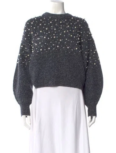 Pre-owned Rag & Bone Graphic Print Crew Neck Sweater In Gray