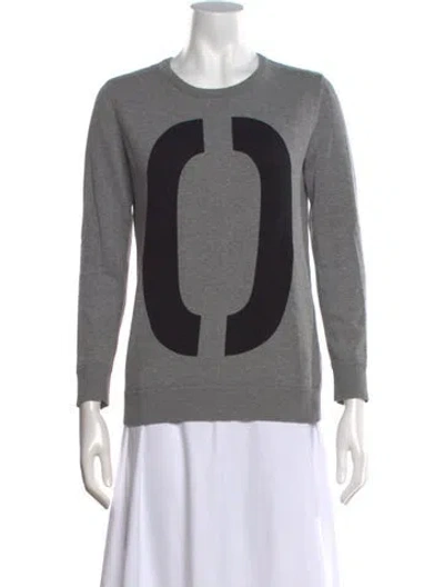 Pre-owned Rag & Bone Graphic Print Crew Neck Sweater In Grey