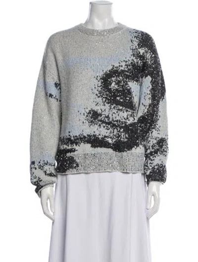 Pre-owned Rag & Bone Graphic Print Crew Neck Sweater In Multicolor