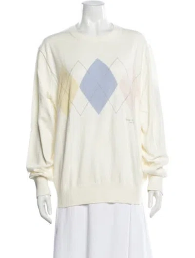 Pre-owned Rag & Bone Graphic Print Crew Neck Sweater In Neutral