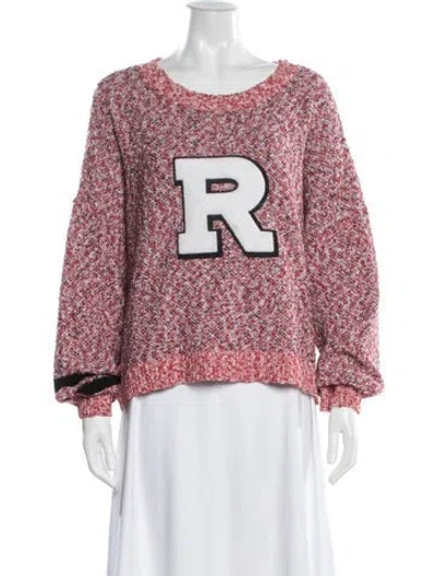 Pre-owned Rag & Bone Graphic Print Crew Neck Sweater In Red