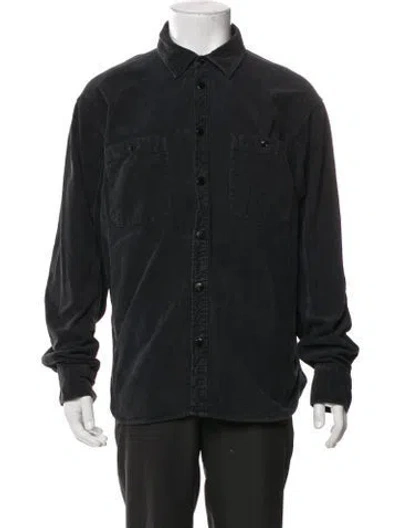 Pre-owned Rag & Bone Graphic Print Denim Jacket In Blue