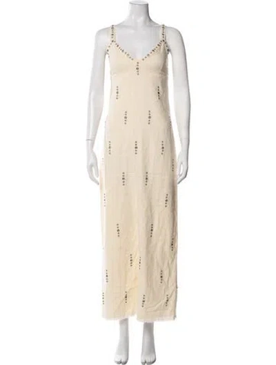 Pre-owned Rag & Bone Graphic Print Long Dress W/ Tags In Neutrals
