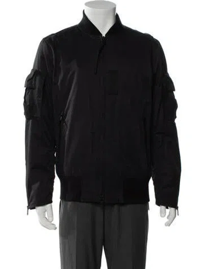 Pre-owned Rag & Bone Graphic Print Windbreaker In Black