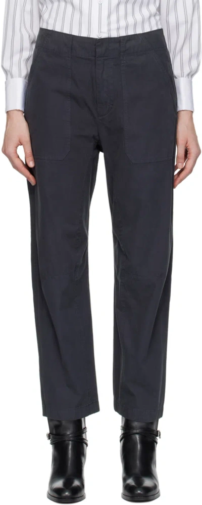 Rag & Bone Gray Leyton Trousers In Black