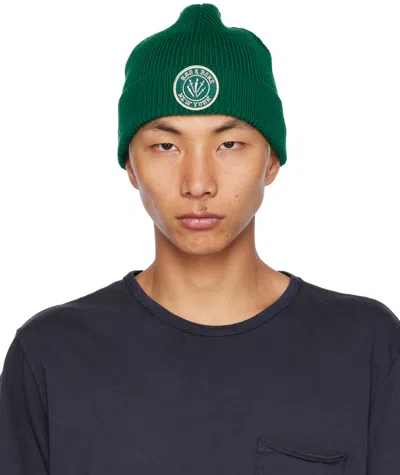 Rag & Bone Charlie Logo Patch Wool Blend Beanie In Green
