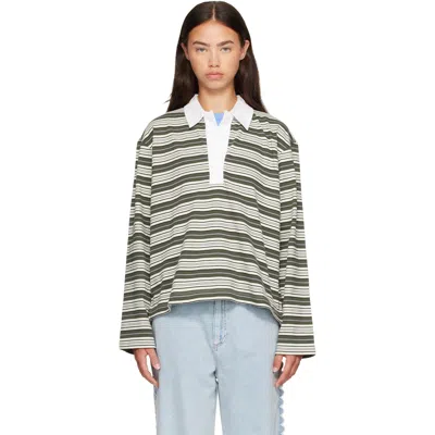 Rag & Bone Womens Greenmult Kelly Stripe Cotton Polo Top Xs In Multi