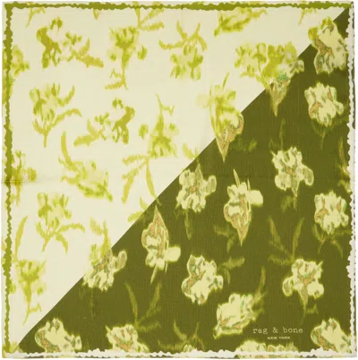 Rag & Bone Green Kit Floral-print Silk Bandana Scarf