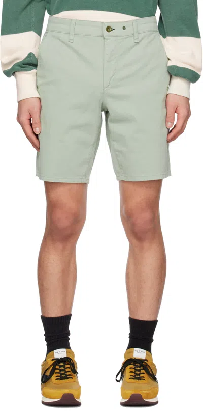 Rag & Bone Green Perry Shorts In Ltblu