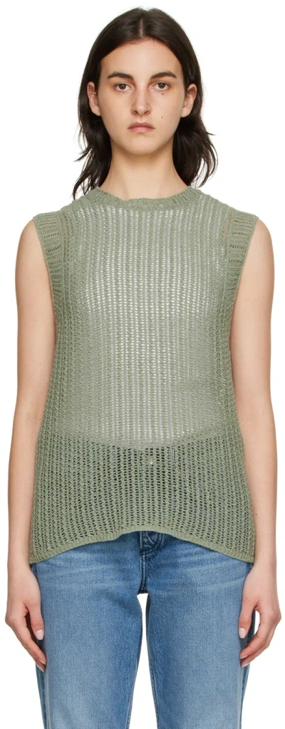 Rag & Bone Green Riley Tank Top In Sage Green