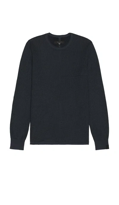 Rag & Bone Gregory Merino Crewneck Sweater In Blue