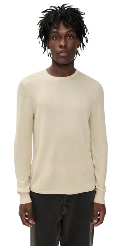 Rag & Bone Gregory Merino Long Sleeve Crew Dsrts In Neutral