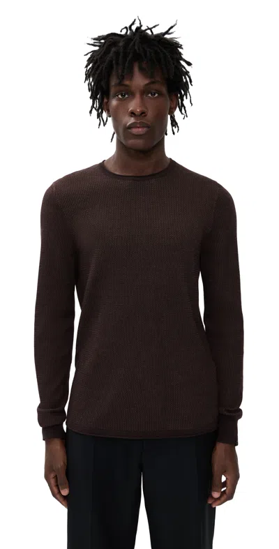 Rag & Bone Gregory Merino Long Sleeve Crew Stnwl In Black