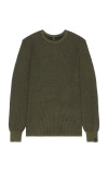 Rag & Bone Gregory Merino Long Sleeve Crew Sweater In Green