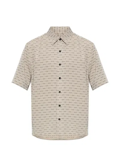 Rag & Bone Grid-pattern Short-sleeve Shirt In Brown