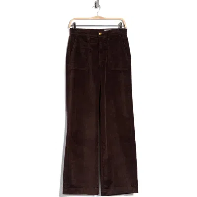 Rag & Bone Hadley Corduroy Wide Leg Trousers In Dark Brown