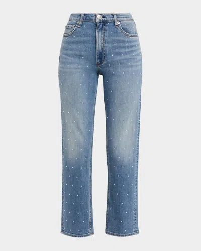 Rag & Bone Harlow Ankle Straight Jeans In Blue