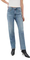 Rag & Bone Harlow Ankle Straight Jeans Orianjewel In Blue