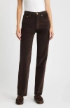 Rag & Bone Harlow Corduroy Straight Leg Pants In Brown