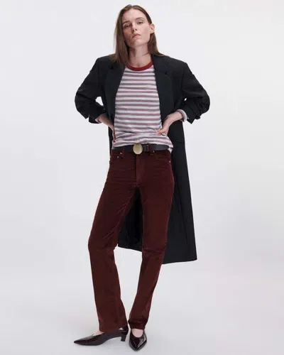 Rag & Bone Harlow Corduroy Straight Pant In Dark Burgundy Cord