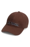 Rag & Bone Harlow Embroidered Cotton Twill Baseball Cap In Brown