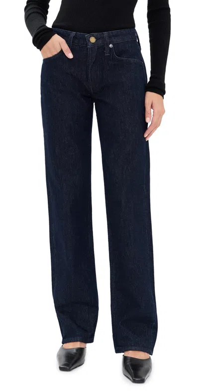 Rag & Bone Harlow Full Slim Straight Jeans Darkrinse In Blue