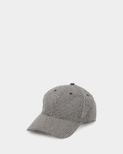 Rag & Bone Harlow Gingham Baseball Cap In Black Gingham