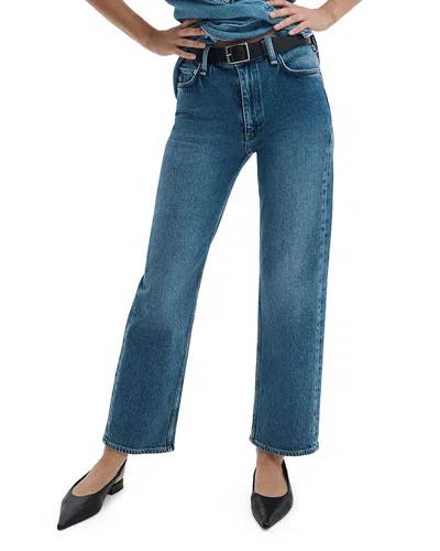 Rag & Bone Harlow High Rise Straight Leg Ankle Jeans In Accord In Blue