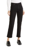 Rag & Bone Womens Logan Mid-rise Wide-leg Stretch-denim Jeans Elenna In Black