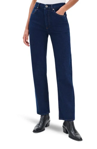 Rag & Bone Harlow High Waist Straight Leg Jeans In Blue