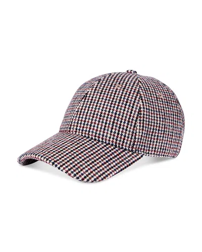 Rag & Bone Harlow Houndstooth Baseball Cap In Gray