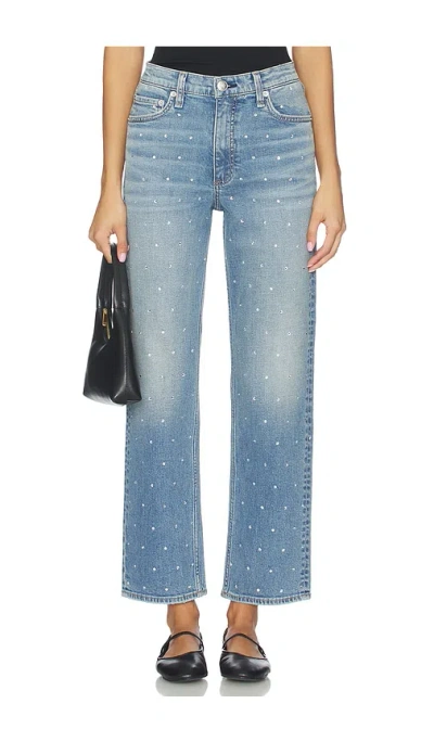 Rag & Bone Harlow Jewel Ankle Straight Jeans In Orian Jewel