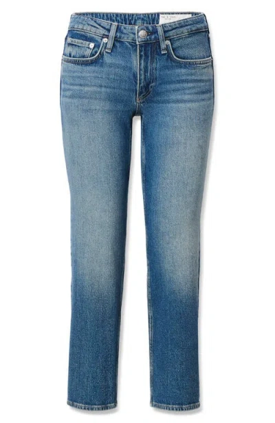 Rag & Bone Harlow Low Rise Ankle Straight Leg Jeans In Blue