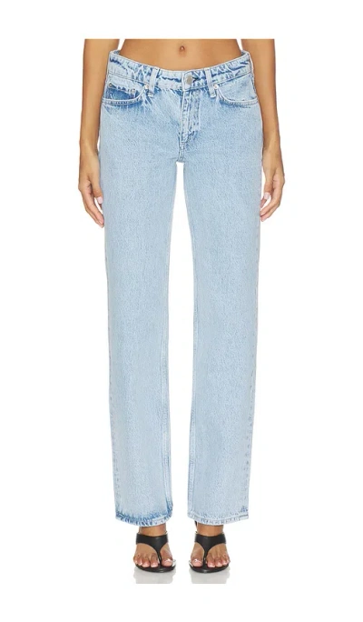 Rag & Bone Harlow Low Rise Full Length Slim Straight Jeans In Blue