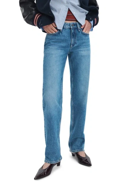 Rag & Bone Harlow Low Rise Slim Straight Jeans In Candice In Blue