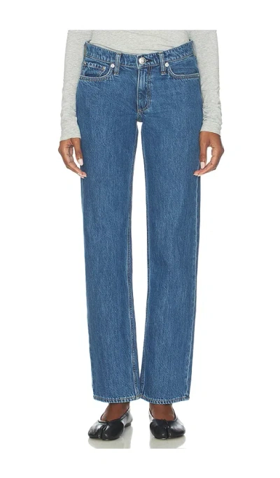 Rag & Bone Harlow Low Rise Full Straight Jeans In Blue