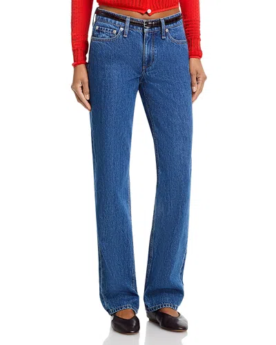 Rag & Bone Harlow Low Rise Full Straight Jeans In Park In Blue