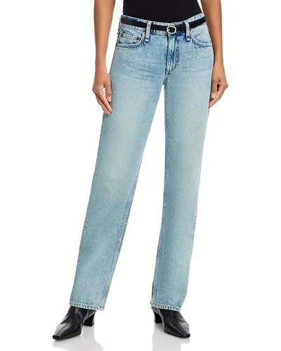 Rag & Bone Harlow Low Rise Full Straight Jeans In Vista In Blue