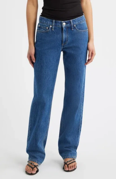 Rag & Bone Harlow Low Rise Straight Leg Jeans In Blue