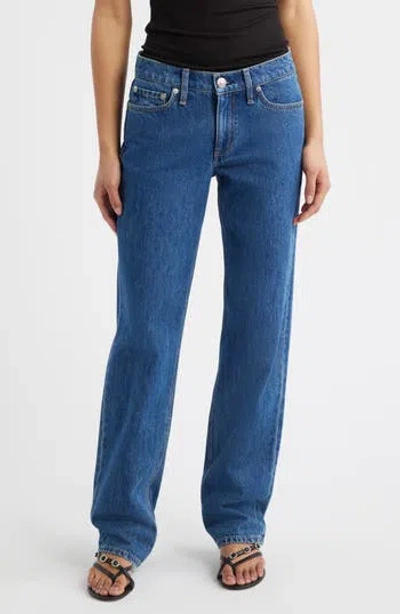 Rag & Bone Harlow Low Rise Straight Leg Jeans In Blue