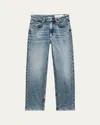 Rag & Bone Harlow Mid-rise Ankle Straight Jeans In Blue