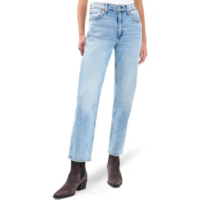 Rag & Bone Harlow Mid Rise Ankle Straight Leg Jeans In Blue